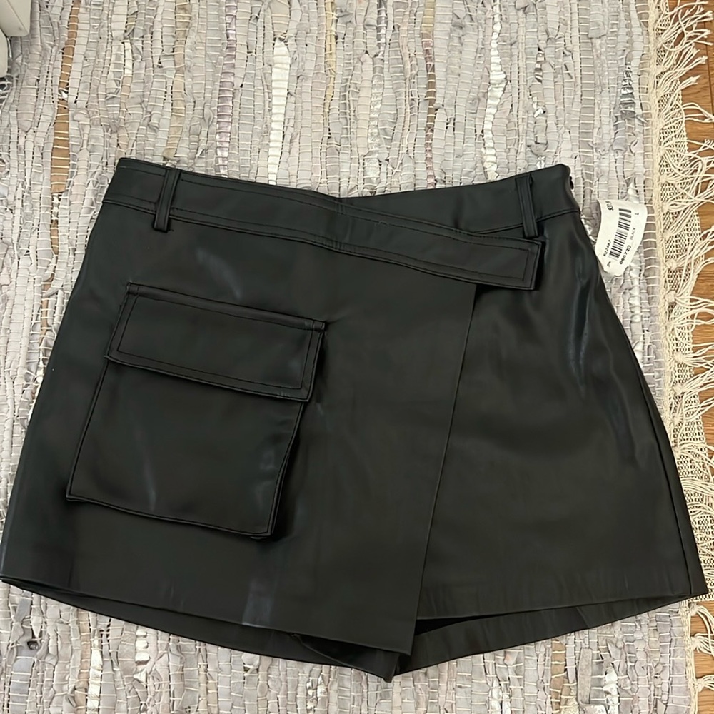 Leather skort